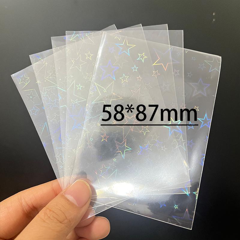 50Pcs Heart Shape Rainbow Star Foil Card Sleeves Top Loading Protector For Board Games Collectible Cards Pos Tarot
