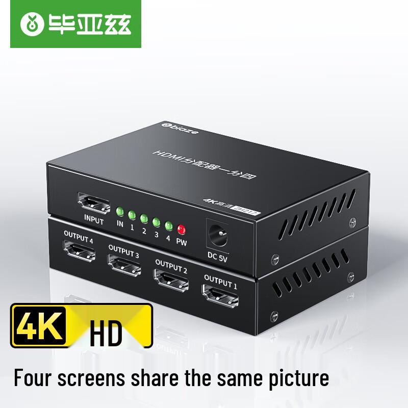 BIYUEZ 4K HDMI Splitter 1-in-4 Out
