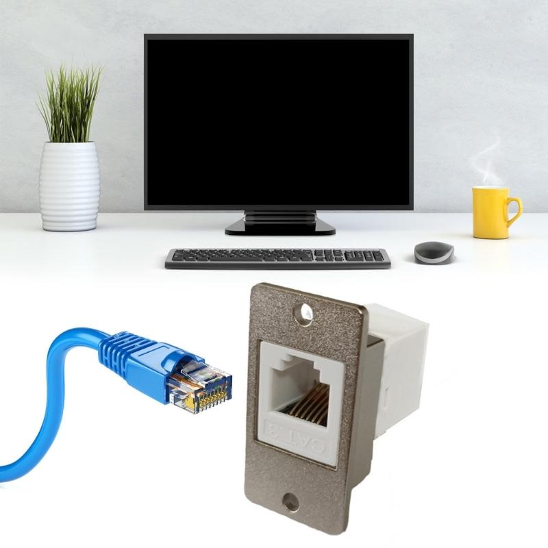 6P6C RJ12 Female To Female Connectors Threadeds Mounting Adapters For Communication Devices And Panel