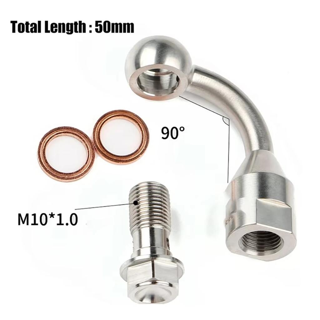 A14U-Stainless Steel Hydraulic Reinforced Brake Clutch Oil Hose Line Pipe Banjo Fitting For Motorcycle ATV Dirt Bike Buggy