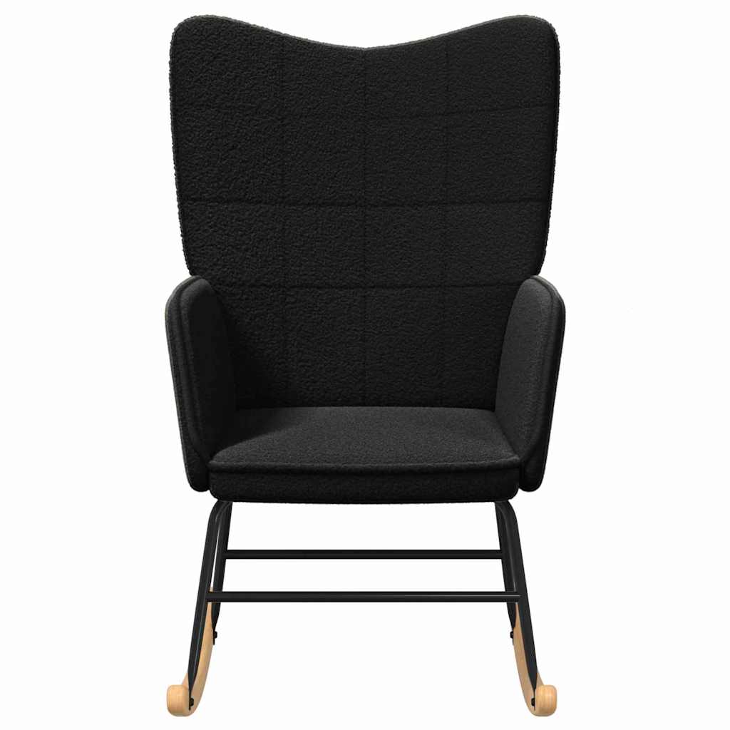 Rocking Chair Black Sherpa Fabric