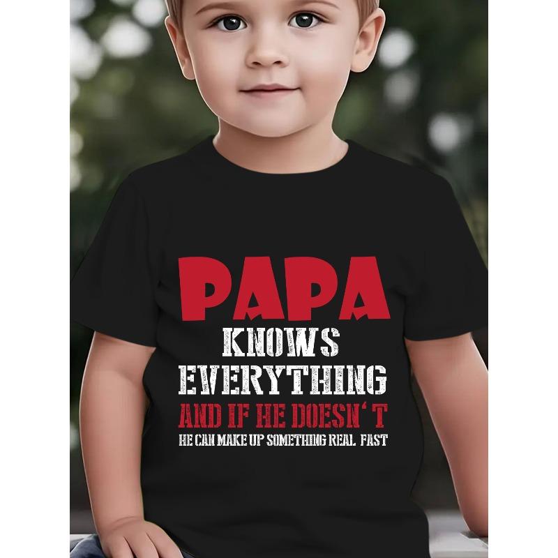 European sizes Boys  Summer Fashion Short Sleeve T-Shirt  Letter Print Casual Top with Crew Neck and Slight Stretch Fabric 164cm чёрный