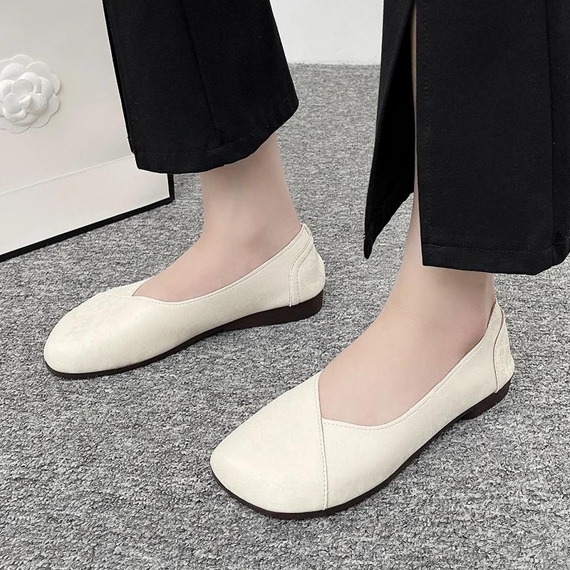 Modische flache Schlupfschuhe für Damen, neue Freizeitschuhe mit quadratischer Spitze für Damen, flache Schuhe, modische Wanderschuhe für Damen, Zapatos De Mujer