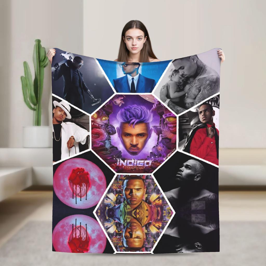Chris Brown Breezy Bowl XX Tour Blankets Quality Soft  Bedding Throws Winter Picnic Home Decor Comfortable Bedspread