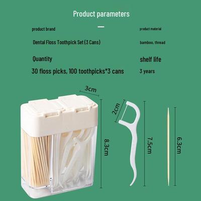Fangcaodi Portable Disposable Toothpick & Floss Set