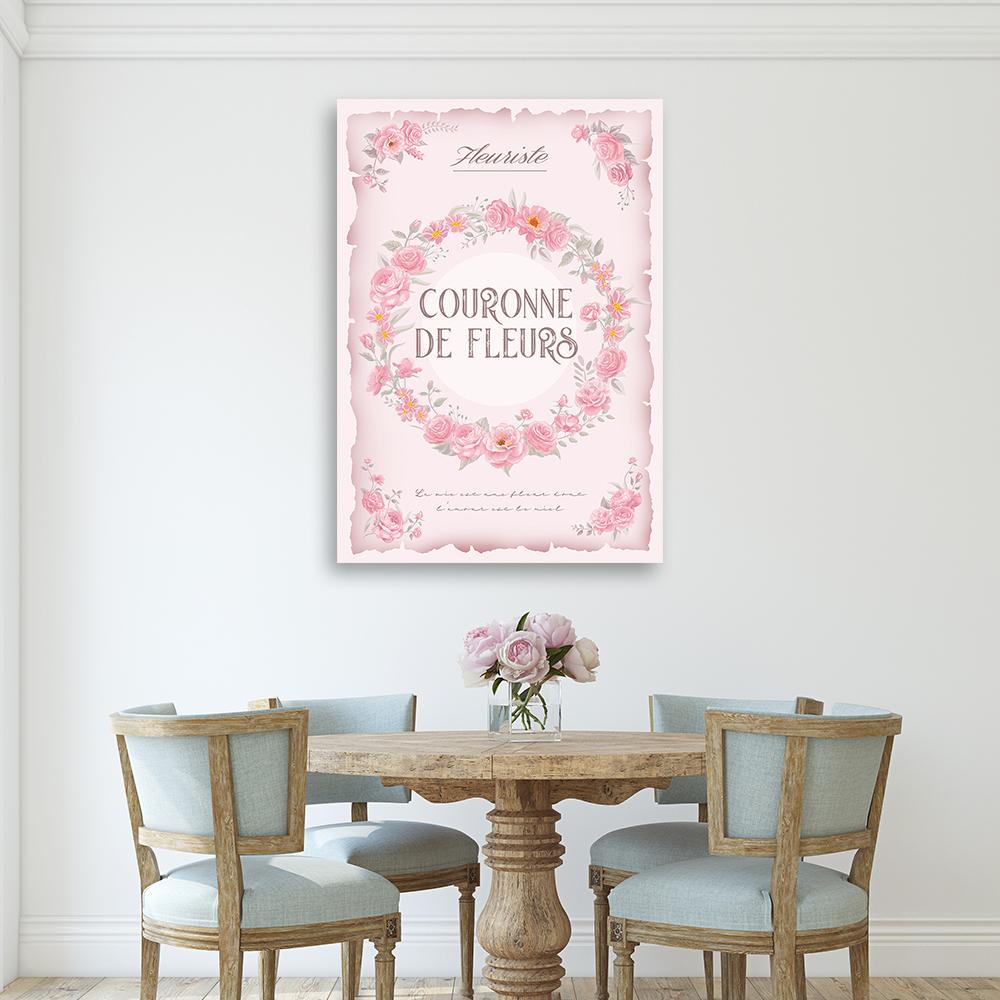 Canvas Print, Shabby Chic Rose Garland