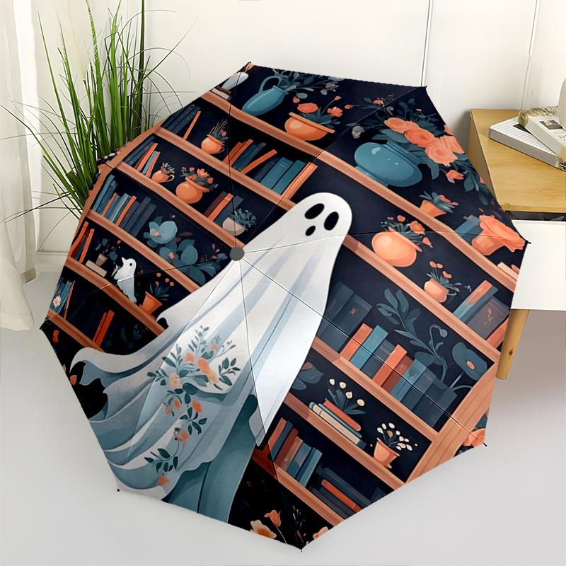 

1pc Ghost Figure Fully Automatic Folding Portable Umbrella, 8 Iron Frames, Three-Fold Design, Suitable for All Seasons, Suitable for Outdoor Use.S068
