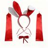 Christmas bunny girl cute red rabbit ear headband for women, autumn and winter headband, cartoon rabbit ear hair accessory
