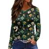 Womens's Fashion Casual Halloween Print V-neck Mid Length Pocket 3/4 Sleeve Top