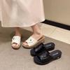 2025 Summer Internet Celebrity Fashion Casual Women's Drag Home Non-slip Versatile Women's Slope High Heel Mother Slippers 2025