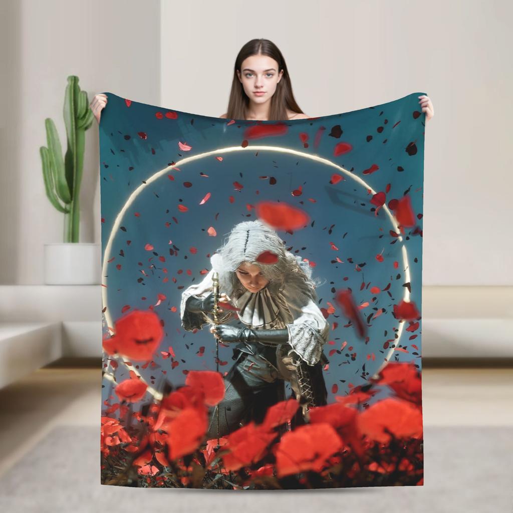 Clair Obscur Expedition 33 Maelle Plaid Kwaliteit Super Zacht Beddengoed Plaids Winter Picknick Slaapkamer Patroon Sprei