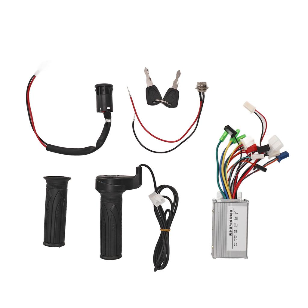 24V 350W Electric Bicycle Controller Set Brushless Controller Throttle Grip Charging Interface Electric Door Lock Set