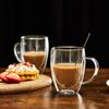 250/450ml Beste Dubbelwandige Glazen Drinkware Transparante Waterbeker met Handvat Geïsoleerde Koffiekop Geschikt voor Dranken Koffie Melk