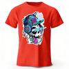 Hip-hop Rock Style Skull Print Cotton Short Sleeves Men Loose Oversized T-shirt Tops