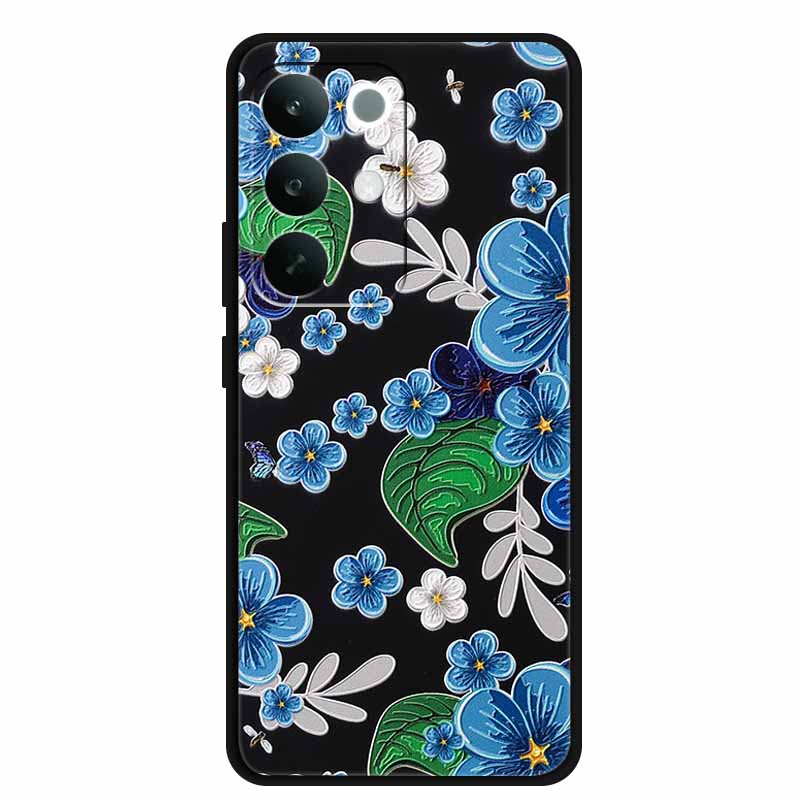 3D Dragon Case For OPPO Realme C85 4G 15X 5G Relief Coque Bumper Silicone Soft Phone Cover C 85 15 X Embossed Blossoms Funda