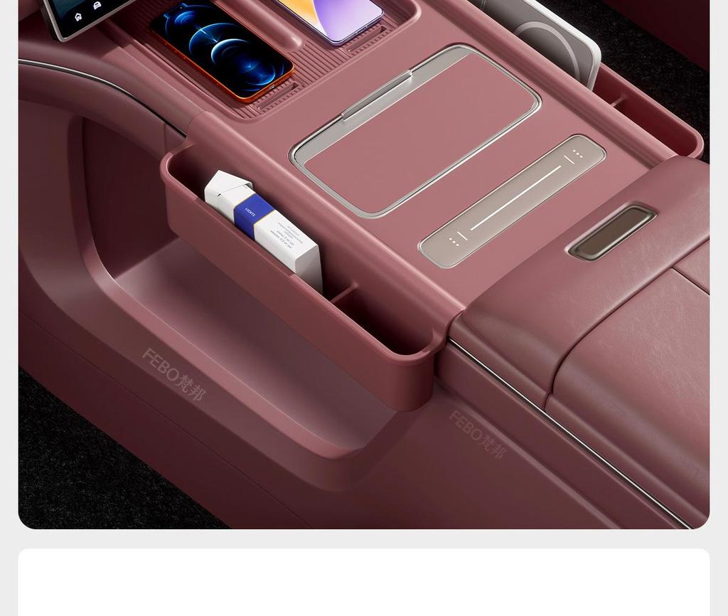 Diepblauw S07 Middenconsole Siliconen Antislip Beschermpad & Bekerhouder voor 26 Modellen.