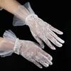 Ruffle Edge Bridal Arm Sleeves Mesh Wedding Gloves Breathable Fingerless Lace Gloves  Cosplay