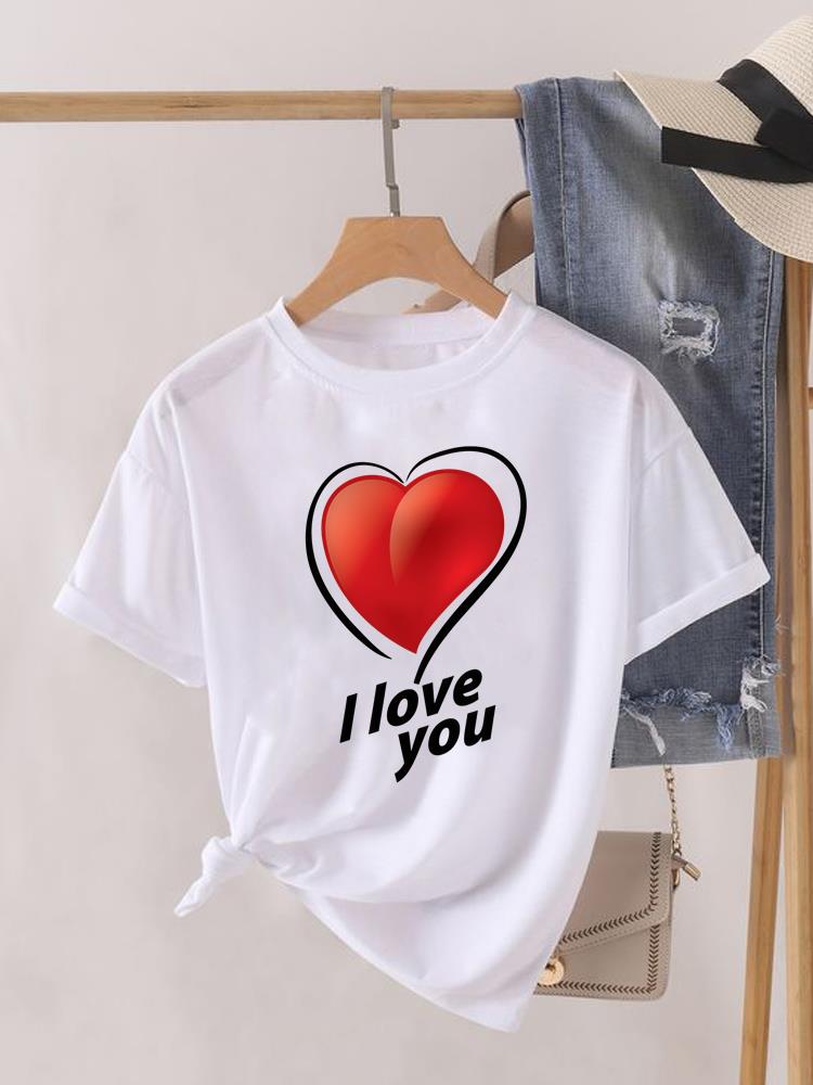 (Asian Size) T Shirt Lady Female Top Fashion Flower Cute 90s Graphic Short Sleeve T-shirts Casual Printed Clothing Women Tee