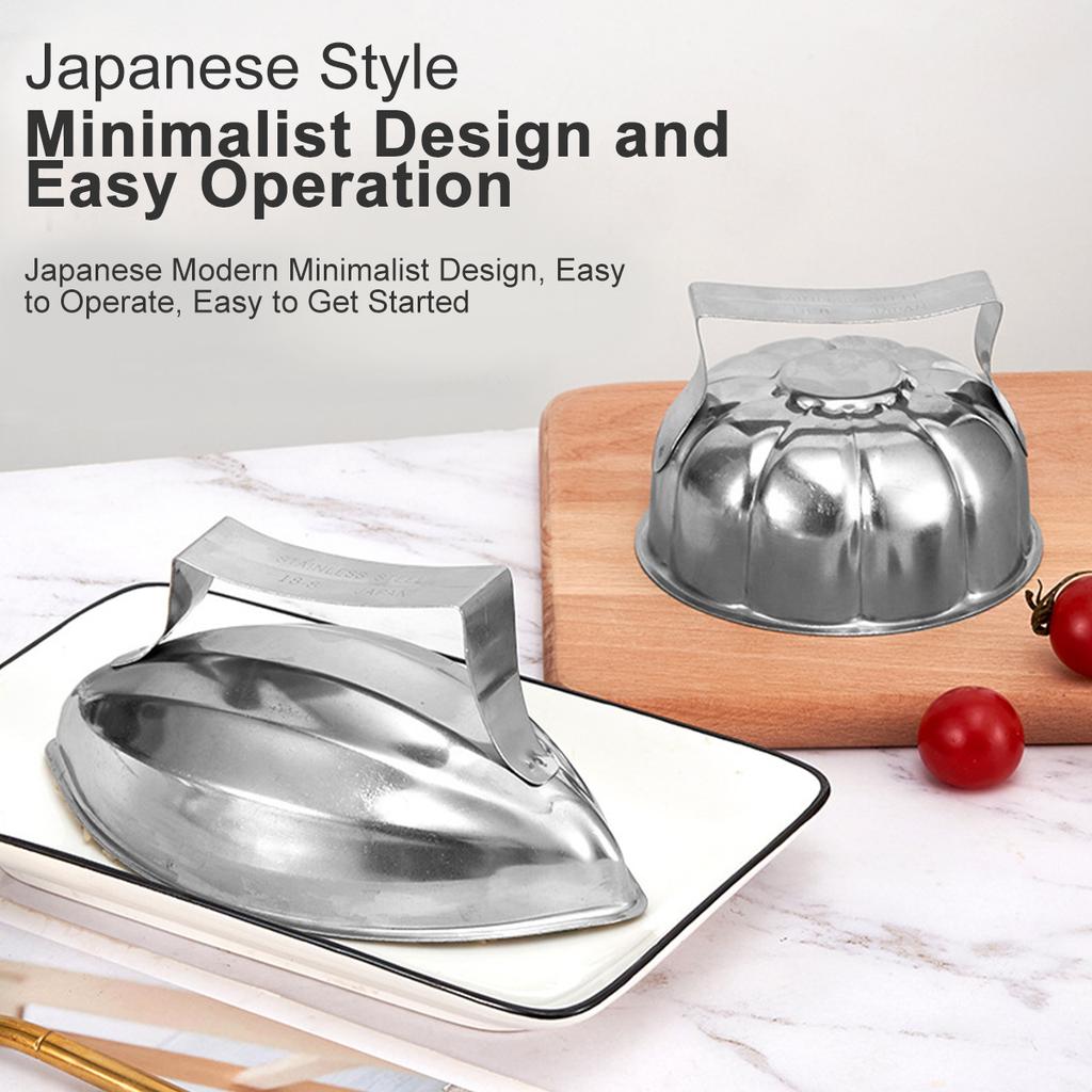 Pumpkin Style Onigiri Mold Stainless Steel Rice Ball Mold Egg-Wrapped Rice DIY Sushi Making Mold Kitchen Gadgets Omurice Mold