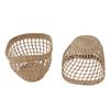 2 STÜCK Gewebter Korb Handgewebter Seegras Aufbewahrungskorb für Blume Pflanze Bauernhaus Heimdeko