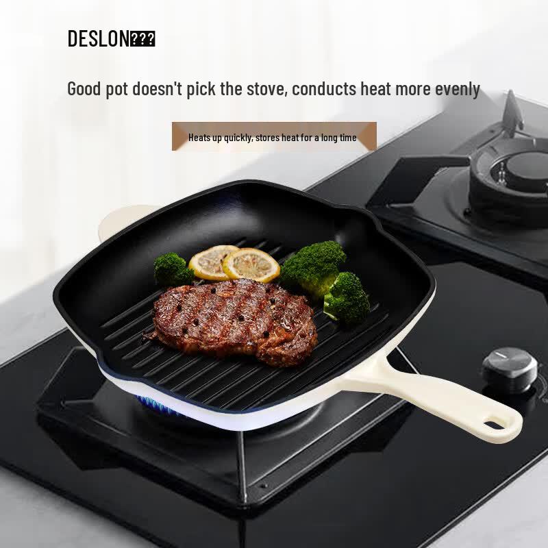 DESLON Enamel Cast Iron Steak Frying Pan