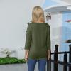 Women's O-neck 3/4 Sleeve  Print Top