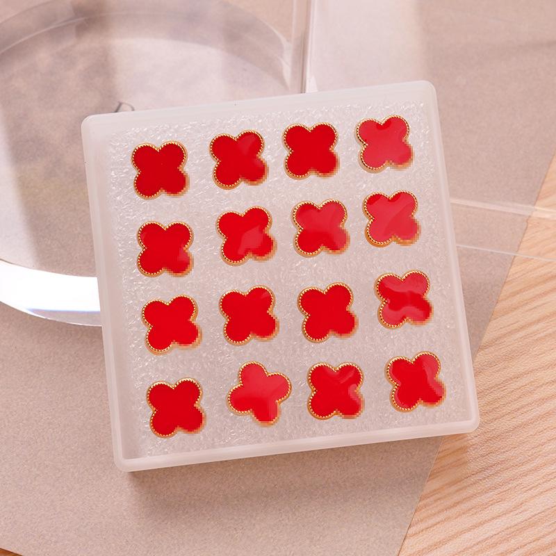 2025 Trendy Four-Leaf Clover Resin Stud Earrings for Women - Luxurious Niche Design
