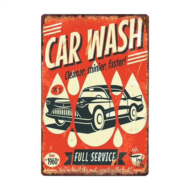 

ГАРАЖ С ПОЛНЫМ ОБСЛУЖИВАНИЕМ, винтажные металлические знаки, гараж, ретро постер, бар, Настенный декор, доска, живопись, искусство 20x30 см 20x30cm