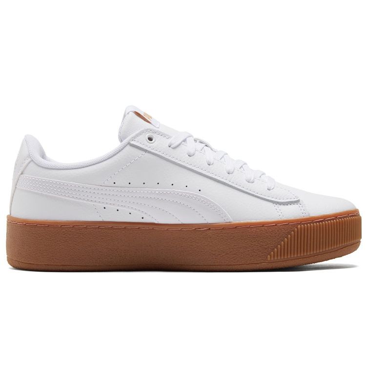 Puma Vikky Platform Anti-Friction Durable Lightweight Low-Top Sneakers Women Sneakers White 384643-03
