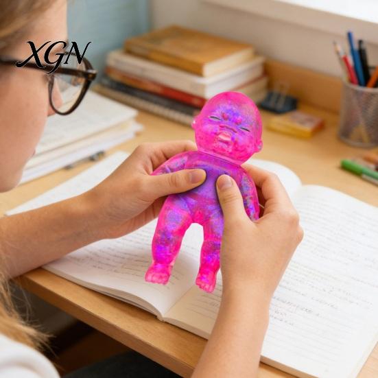 Babies Sensory Toy Glitter Stress Relief Slow Rising Anxiety Relieving Mini Baby Reduction Squeeze Soft Stretchy Relaxation Ball Fidget