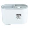 Wall Toothbrush Holder Top Storage Tray Adhesive Wall Mounted Toothbrush Rack with Toothpaste Dispenser for Bathroom