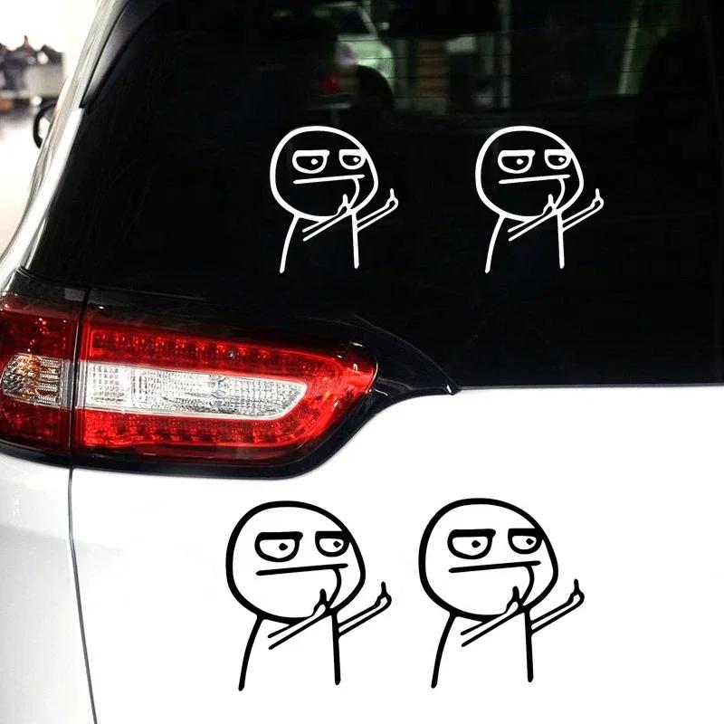 Car Sticker Taunt Despise Funny Middle Finger Personality Cartoon Creativity Body Sticker Reflective Car Sticker Auto Decoration