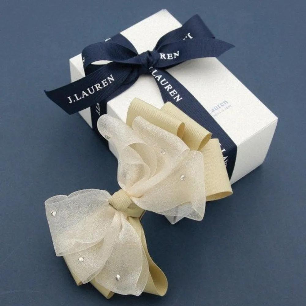 J Lauren Glittering Chiffon Cubic Ribbon Automatic Pin H01441