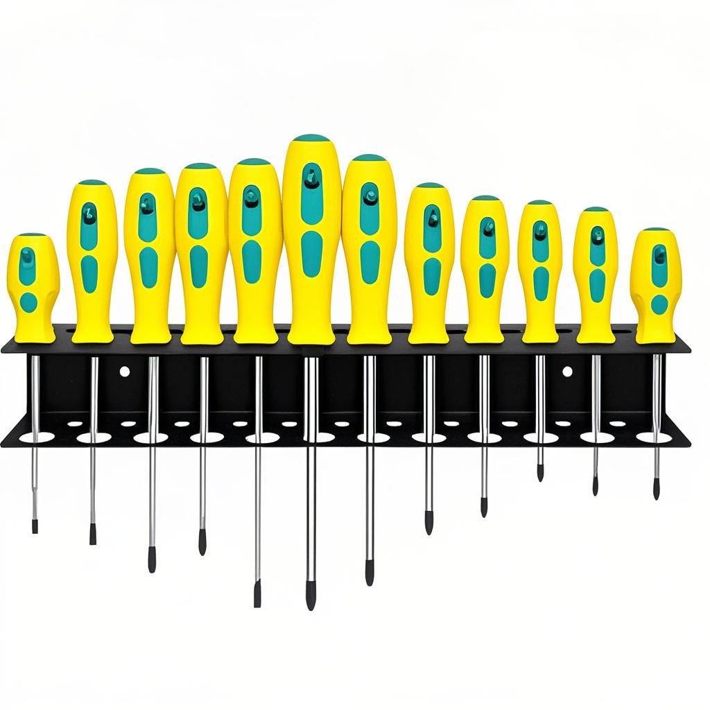Wall-Mounted Multi-Functional Screwdriver Storage Rack