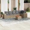 VidaXL Garden Lounge Set with Cushions 7 Pcs Beige Braided Resin 3225457