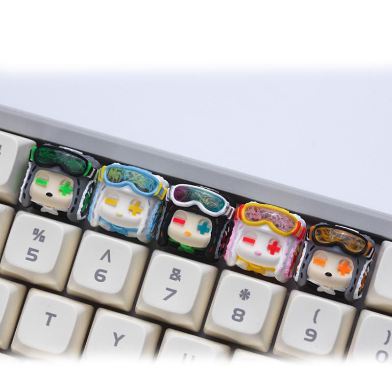 MiFuny Pilot Keycaps Originality 3D Resin Kawaii Keyboard Caps Cartoon Handmade Anime Key Caps for Mechanical Keyboards Gift