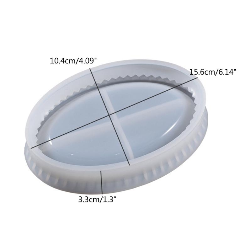 Crystal Dripping Resin Lace Storage Tray Oval Striped Dish Silicone Mold  Storage Box Ornaments for Jewelry Making