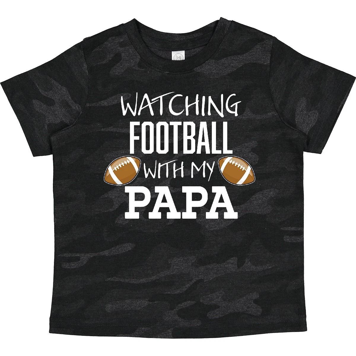 Inktastic Watching Football With My Papa Toddler T-Shirt Children Tv Dad Grandpa 100