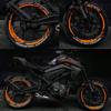 Fluorescent Orange Moto GP Inner Outer Rim Set Rim Tape Wheel Stripes Decals Sticker CinarExtreme