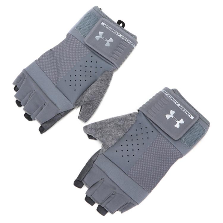 Under Armour Genuine Leather, Polyamide, Elastane, Polyester Gloves Men s Gray 1328621-012 L