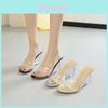 Sandalias de Verano con Tacón Alto y Tira Transparente Para Mujer Con Suela de PVC Transparente y Diseño de Punta de Pez