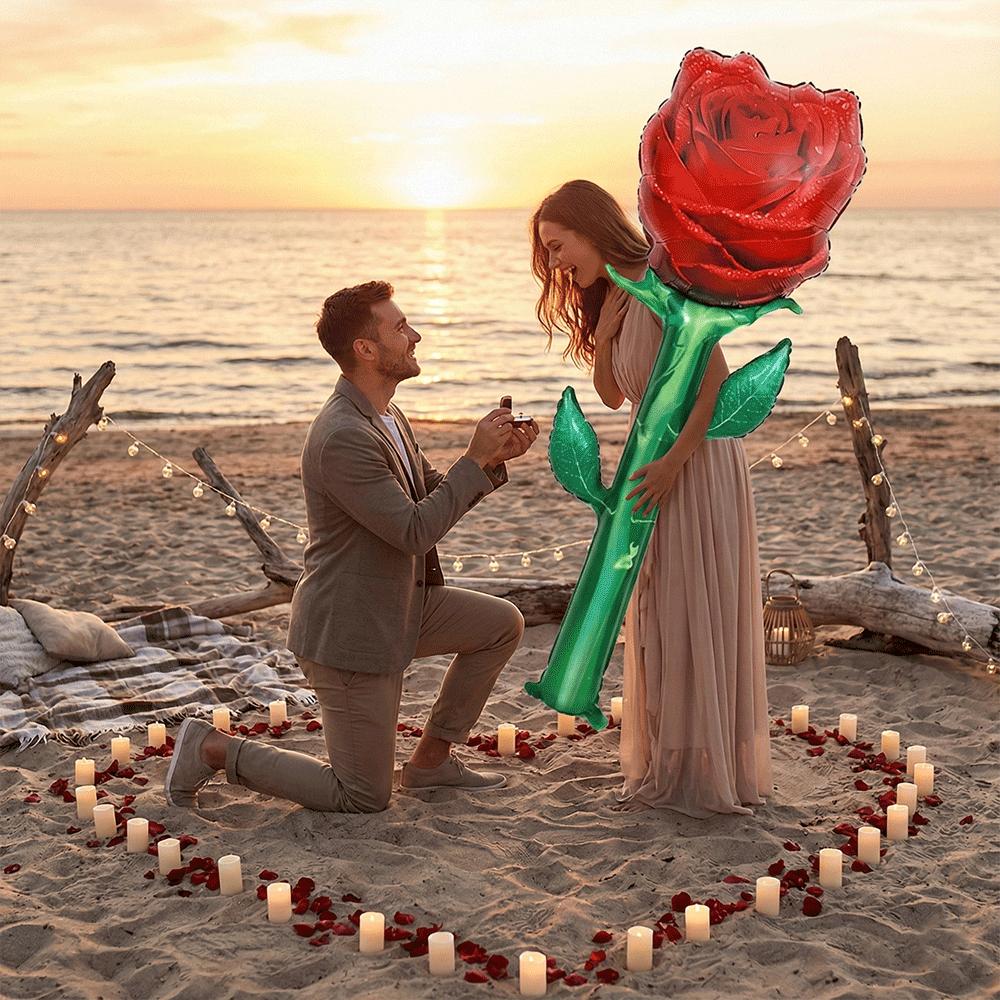 1/3/5pcs Giant Red Rose Foil Balloons Valentine's Day Gift 150cm/59in Large Flower Bouquet Proposal Wedding Birthday Party Decor
