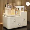 3-Tier Large Capacity Makeup Organizer with Drawers - Portable Cosmetic Storage Box, Durable Plastic Compact Design for Bathroom