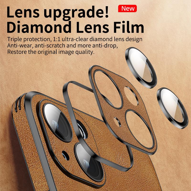 For Iphone 14 Cover Camera Lens Protector Silicone Leather Phone Case For Iphone 14 13 12 Pro Max Mobile Cellphone Funda Coque