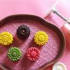 Mung Bean Cake Mold with 5 Seals Flower Midautumn Moon Cake Mold Set Hand Pressed Cookie Dessert Diy Pastry Baking Tool