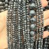 Natural Black Flash Stone Round Beads for DIY Handmade Bracelets and Jewelry