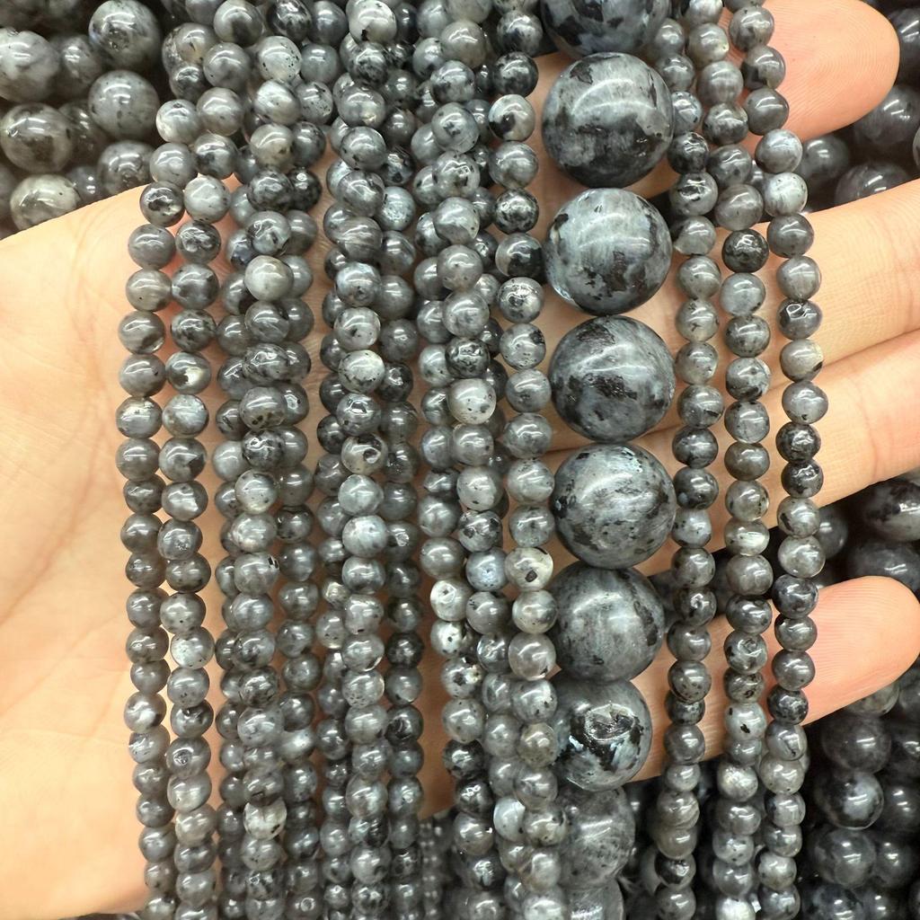 Natural Black Flash Stone Round Beads for DIY Handmade Bracelets and Jewelry