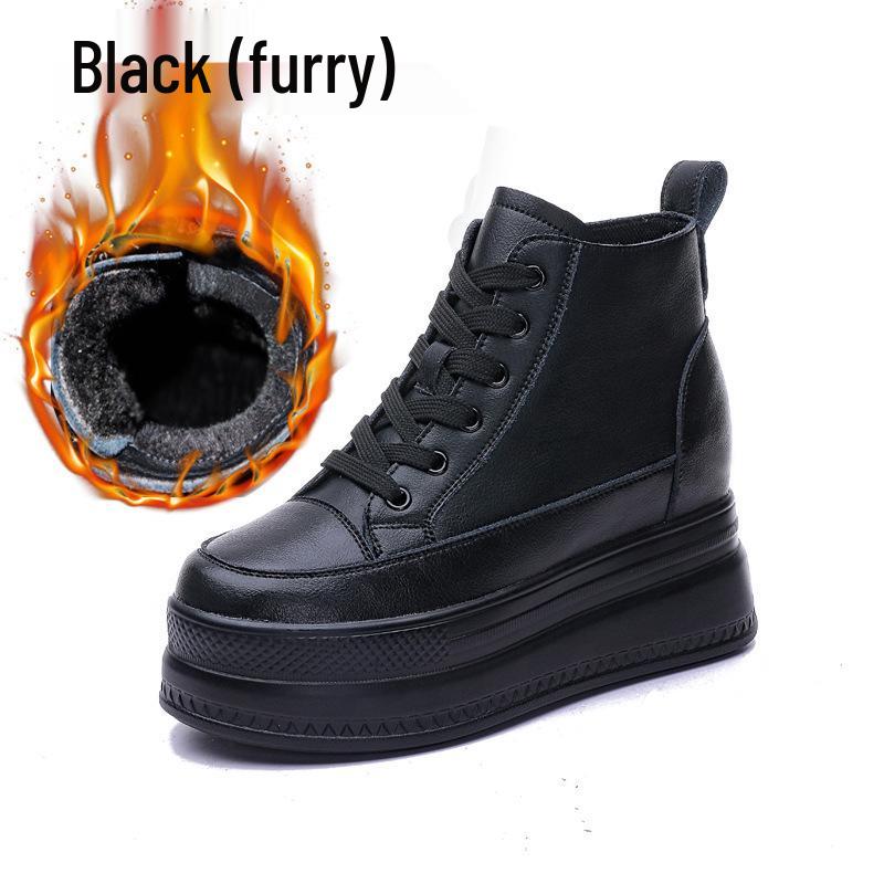 Trendige Plateau-Sneaker für Damen 2025: Atmungsaktives Mesh, Höhensteigerung, Lässiges Weiß.