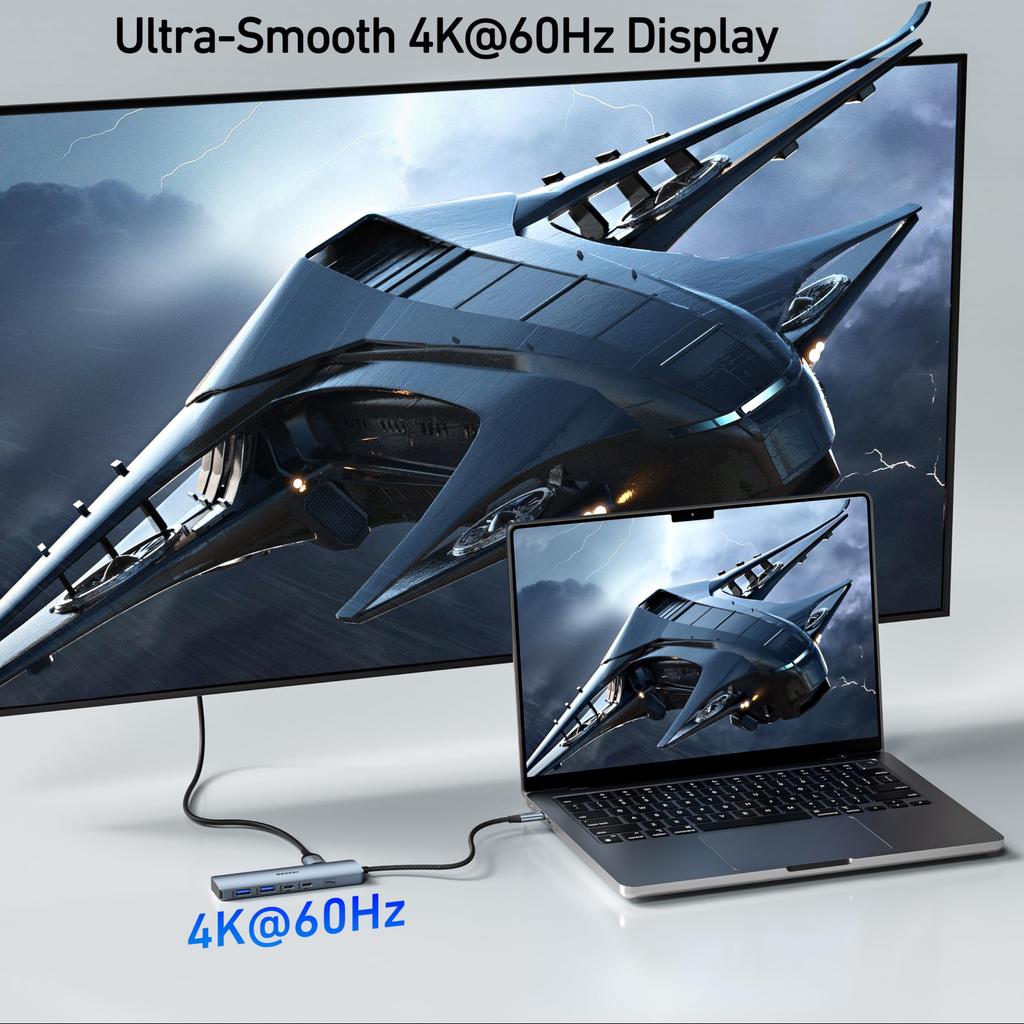 BENFEI USB C Hub HDMI Supported 100W High Speed Charging 10Gbps High Speed Transfer 2 X 2 X 2 Silicone Cable Aluminum Case Included Compatible with a