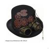 Steampunk Zylinder Messingfarbene Zahnradverzierte Metallkette 5859cm
